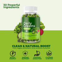 Usine Super Greens Gummies Daily Green Superfoods Supplément Épinards Racine de Betterave Céleri Thé Vert-Pas pour les Femmes Enceintes