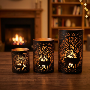 Wholesale Supply Iron Pillar Candle Holder Stand Waterproof Natural Durable for Christmas Home Decoration Handmade Eco-Friendly - Product Image 2