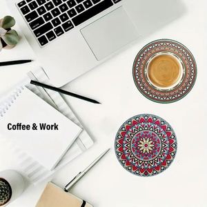 2025 Stone Absorbent Round With <b>Cork</b> Back, Stylish Drink Spills Wood <b>Coasters</b> - Product Image 6