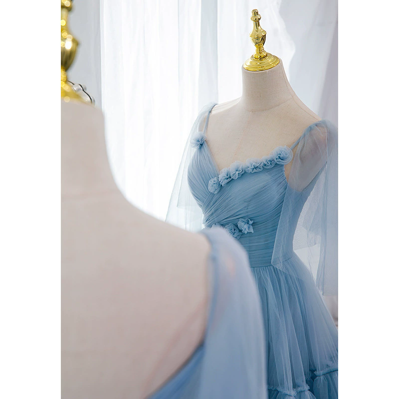 elegant sky blue prom dresses