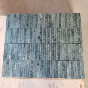 Mosaico de Mármol Verde en Tiras de 10 mm de Grosor para Uso en Habitaciones Modernas - Product Image 4