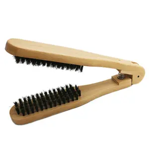 Tóc Làm Tóc Tre Kẹp Thẳng Bàn Chải Đôi V Shape Comb Tool