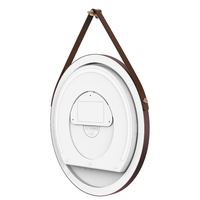 Miroir de salle de bain intelligent rond moderne MIRROH.AI avec interrupteur tactile et éclairage LED réglable pour appartement, salon et hôtel
