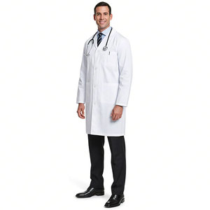 Camice da Laboratorio Bianco a Maniche Lunghe Personalizzato all'Ingrosso per Uomo e Donna Uniformi Mediche Camice da Infermiere e Dottore - Product Image 1