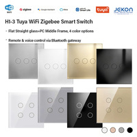Interrupteur tactile intelligent Tuya WiFi Zigbee, norme européenne, 1, 2, 3 ou 4 gangs, compatible avec ou sans fil neutre, 100-240 V CA