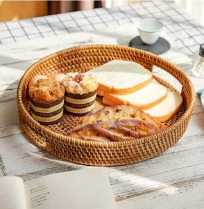Rattan <b>Tea</b> <b>Tray</b> Set Cane Food Oval Round Bread Table Fruit Woven India Basket Wicker Bamboo Dining Coffee Large <b>Trays</b> Square - Product Image 4