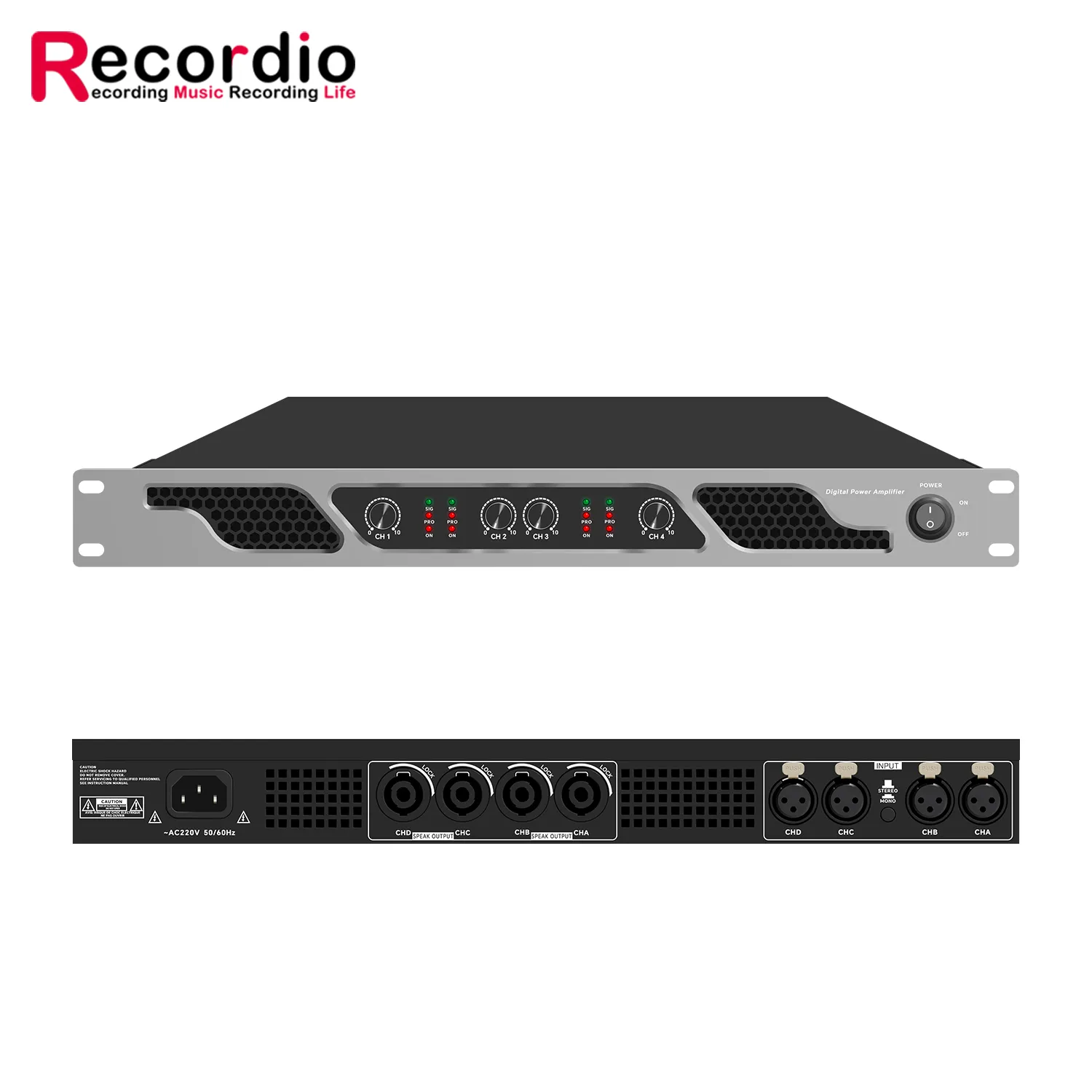 GAP-D5800 Recordio 600W * 4 ध्वनि एम्पलीफायरों के लिए डीजे डिजिटल शक्ति एम्पलीफायर पेशेवर ऑडियो मंच प्रदर्शन डीजे बास स्पीकर
