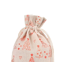 Sacs cadeaux en coton LANWAYLUCKY pour Noël, motif dessin animé, emballage festif en feuille d'or, 13x18cm, avec cordon de serrage, 12 styles, pour bonbons et chocolats