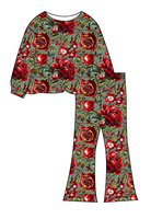 Offre Spéciale 2026 : Ensemble 2 Pièces Haut Peplum et Pantalon Évasé pour Bébé Fille – Imprimé Personnalisé, Pyjama Doux de Haute Qualité et Tenue Décontractée
