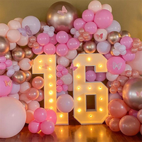 Boîte de remplissage lumineuse LED géante pour ballons numériques, cadre de ballons d'anniversaire, décorations de fête d'anniversaire, décorations de mariage pour enfants, baby shower