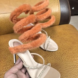 Sandales à talons hauts OEM ODM chic blanches style pompon - Talons hauts tendance avec strass et détails en fourrure - <span class=keywords><strong>Chaussures</strong></span> de soirée accrocheuses - Product Image 2