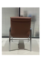 Chaise de visiteur de bureau moderne en cuir PU, structure en métal chromé, chaise de réception pour conférences