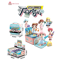 Figurine de collection Blind Box, maison de poupée miniature avec accessoires, étui portable, décoration de bureau Kawaii, jouet artistique, cadeau surprise
