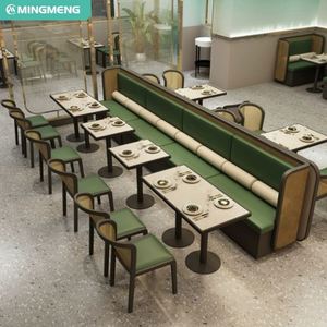 Banquettes de restaurant personnalisées Mobilier de restaurant commercial en bois moderne Sièges de stand en forme de L - Product Image 1