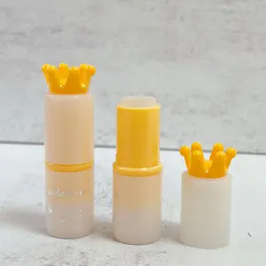 Forma de corona único lindo lápiz labial tubo bálsamo labial embalaje bálsamo labial contenedor para niños