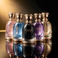 Flacon de parfum de haute qualité en verre vide 30ml 50ml 100ml Flacon de parfum de luxe transparent avec couvercle argenté et boîte