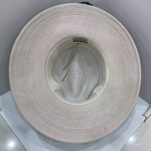 <span class=keywords><strong>Chapeau</strong></span> de cowboy en paille <span class=keywords><strong>Stetson</strong></span> à large bord de style occidental pour hommes et femmes, accessoire de mode de voyage, matériel d'herbe naturelle rayé - Product Image 6