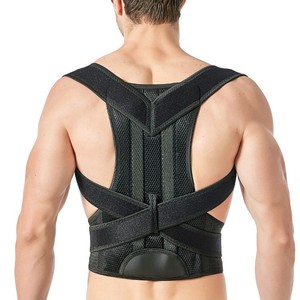 Corrector de postura, cinturón de soporte para la espalda con correas ajustables para alineación de hombros y columna vertebral, negro y gris Y005 1 - Product Image 3