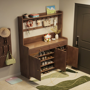 Mueble Zapatero Moderno de Madera con 3 Estantes, Mueble de Almacenamiento Independiente para Entrada, Estilo Escandinavo - Product Image 2