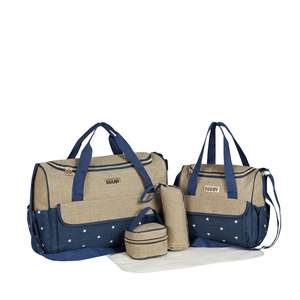 Tas popok bayi laki-laki perempuan, kantung Tote 5 potong untuk berpergian ukuran besar untuk ibu dan ayah - Product Image 2