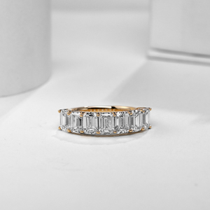 Cincin Ulang Tahun Berlian Buatan Laboratorium Bersertifikat CVD HPHT Emas Padat 9k/10k/14k/18k FuRunZe Custom - Product Image 5