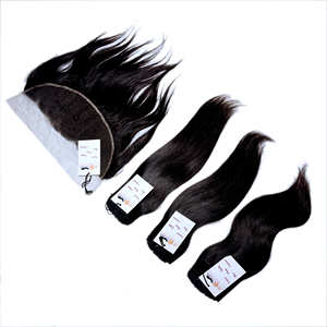 Extensiones de pelo brasileñas con malla, pelo natural virgen con cierre frontal HD 360, 13x4, 13x5 - Product Image 3