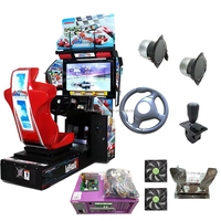 Kit DIY de machine de jeu d'arcade de simulation de course automobile 32 pouces HD LCD, à monnayeur, pour centre de divertissement intérieur, simulateur de course automobile Outrun pour un joueur