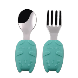 Nouveau ensemble de <span class=keywords><strong>fourchette</strong></span> et de cuillère pour enfants en acier inoxydable 18/10 dans une boîte bébé portable couverts réutilisables ensemble pour enfants - Product Image 1