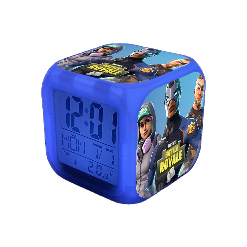 Cartoon animation game surrounding Fortnitee LED colorful luminous alarm clock mute alarm
