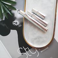 Flacon à bille roulante 3ml/5ml/10ml/15ml plaqué argent-Flacon de recharge en verre pour crème contour des yeux, sérum, parfum et huile essentielle