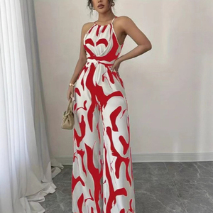 <span class=keywords><strong>Tuta</strong></span> da ufficio da <span class=keywords><strong>donna</strong></span> in stile moderno con motivo zebrato in stile moderno da <span class=keywords><strong>donna</strong></span> Casual a righe astratte - Product Image 1