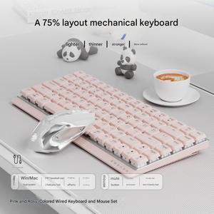 Mk84 אולטרה-דק פרופיל נמוך לוח מקשים מכני שקט ארגונומי עיצוב 3 מצב usb rgb הוביל מתג מכאני אור - Product Image 4