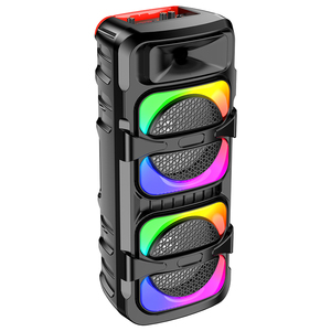 Rechargeable <b>Speaker</b> 2x8 LED <b>Lights</b> 30W <b>Bluetooth</b> USB FM Portable Outdoor Use - Product Image 1