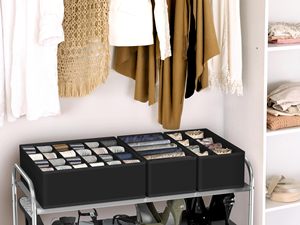 Organiseur de tiroir personnalisé pour vêtements, lot de 4 bacs de rangement pour commode, organisateurs de placard pour chambre d'enfant et séparateurs de rangement - Product Image 4