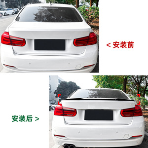 Bmw Rear Spoiler <b>Wing</b> Shaped Piano <b>Black</b> Carbon Fiber Texture For 3 Series F30 2013 2019 Abs Material - Product Image 4
