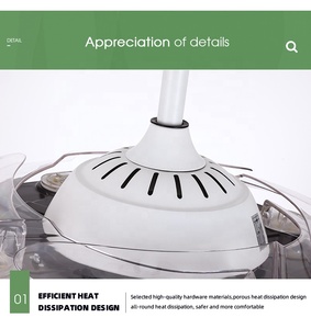 XH-8168 Decorative Modern <strong>Remote</strong> <strong>Control</strong> <strong>LED</strong> Hidden Blades Crystal <strong>Ceiling</strong> <strong>Fan</strong> With Light <strong>Kit</strong> - Product Image 2