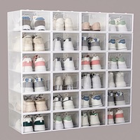 Boîte à chaussures transparente en polypropylène (PP) de style européen, 6-10L, gain de place, pour dortoir, rangement domestique, entrée