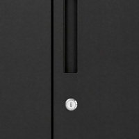 Armoire de classement noire moderne verrouillable, structure démontable, armoire de rangement pour documents de bureau