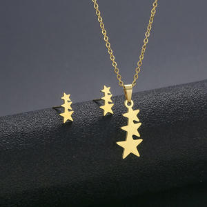 I-0881 Wholesale Trendy Necklaces Earrings Women's Hip Hop Wear Fashion Necklaces Designer Earrings Set - Product Image 3