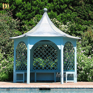 ศาลาเหล็กดัดทรงแปดเหลี่ยมสไตล์วิคตอเรียนประดับตกแต่งอย่างงดงามพร้อมกระจกสำหรับสวนกลางแจ้ง - Product Image 2