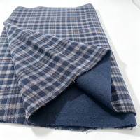 Tissu en laine double face à motif tartan, toucher doux, 695 GSM, 50% laine polyester, pour manteau, chaussures, sac