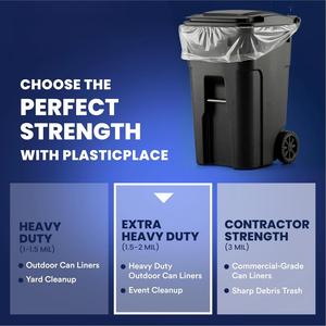 ถุงขยะฮัวหม่าเหิงชุน95-96 แกลลอน หนา 2 มิล ใส ทนทาน ขนาด 61” x 68” - Product Image 6