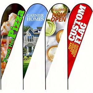 Cheap Barber Shop Custom Feather Signs Teardrop Flying Beach Flagpole Flutter <b>Flags</b> Printed Feather <b>Flags</b> With Pole and Base - Product Image 1