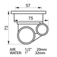 Buse de jet de baignoire sous-marine ultra-mince étanche H13V-F75W, jet de spa pour baignoire