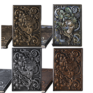 Cuaderno de Negocios con Diseño de Mujeres con Mascarillas en Relieve, MAD16, Tapa Dura de PU, Estilo Europeo, A5 - Product Image 1