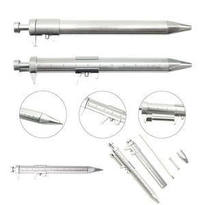 Stylo bille multifonctionnel personnalisé en plastique avec calibre à vernier, cadeau promotionnel d'entreprise, stylo publicitaire à bouton-poussoir pour signature - Product Image 2