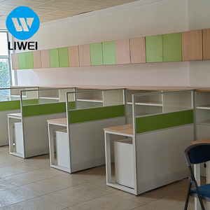 Mesa de Trabalho Modular Moderna em Painel de Melamina com Design de Cubículo para Móveis de Escritório para 2-6 Pessoas Ecológica - Product Image 2