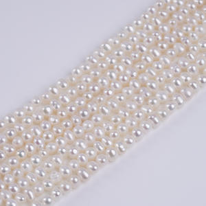 Perlas de Agua Dulce Naturales de Zhuji, 3.5-4/4-4.5mm, Planas, para Joyería DIY, Hechas a Mano, Blancas, Sueltas, en Hilo, Semi-Acabadas - Product Image 2