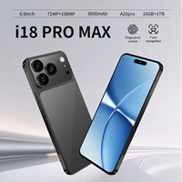 18 PRO MAX 5G Octa Core Écran HD 120Hz Anglais Android 15 LTE 16+1 To 108MP 7.3" OLED Double Carte SIM Mobile