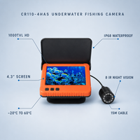 Caméra de pêche sous-marine avec câble de 15 m, écran de 4,3 pouces, détecteur de poissons, caméra 1000TVL IP68, caméra sous-marine pour la pêche sur glace